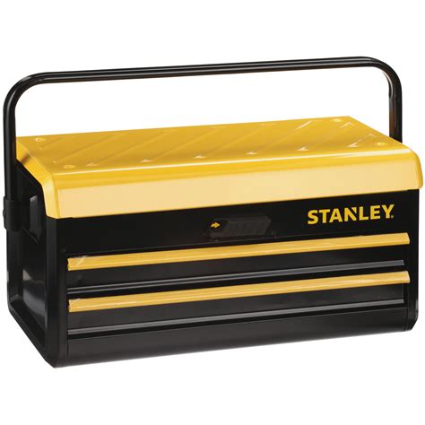 stanley 19 inch metal tool box with two drawers|stanley tool box lids.